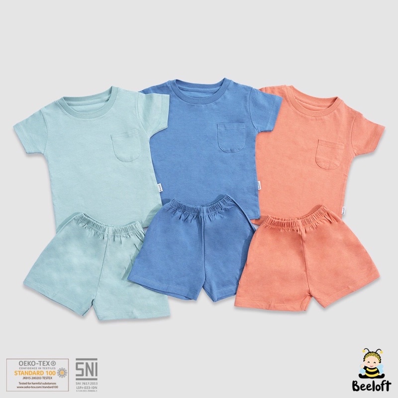 Beeloft Baju Oblong Pendek Kantong Anak  - Pocket Tee Set