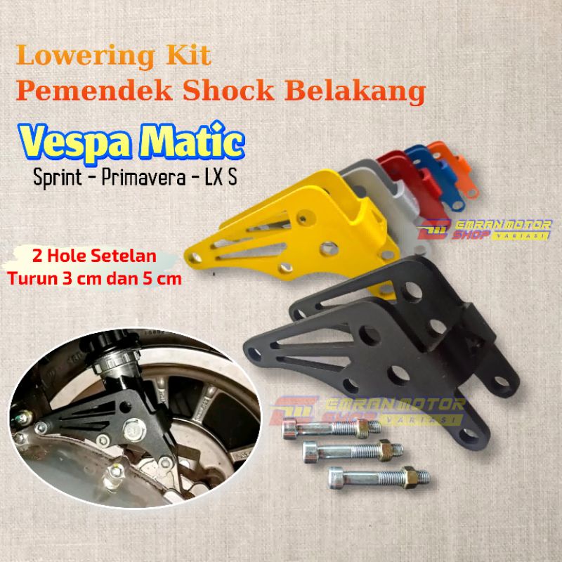 Anting Lowering Pemendek shock Vespa Sprint Primavera Lx S Zelioni Pemendek vespa matic