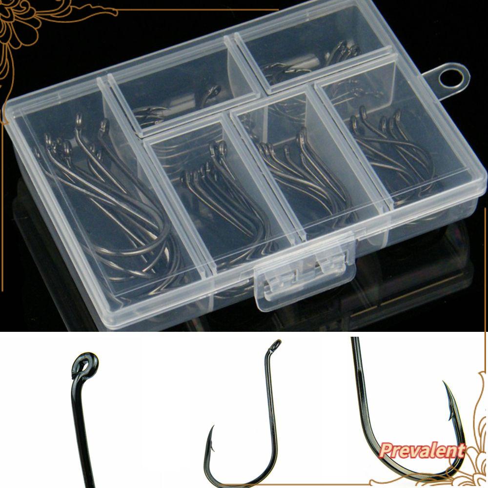 Preva 60pcs Treble Fishing Hook Aksesoris Pancing Berduri Bening Kotak Tiga Jangkar