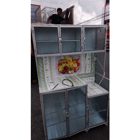 rak piring 3pintu kaca