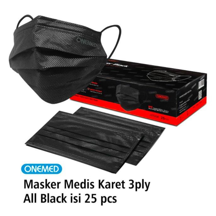 masker onemed hitam medis 3ply t-sumbersurabaya Ayo Beli