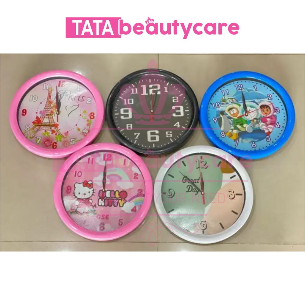 [800gr] T168 | JAM DINDING KARAKTER DAN TULISAN / UKURAN DIAMETER 28 CM / DORA HK KEROPI / JAM GSE