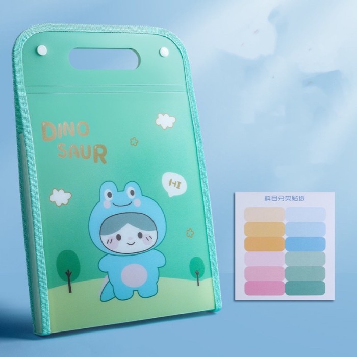 

✨NEW✨ - cute multi layer folder map organizer tempat penyimpanan file kertas - Dino