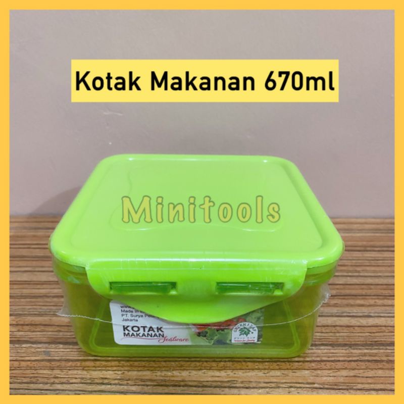 Tempat Makanan Sealware Lock 4 670ml / Kotak bekel / Green Leaf 7197