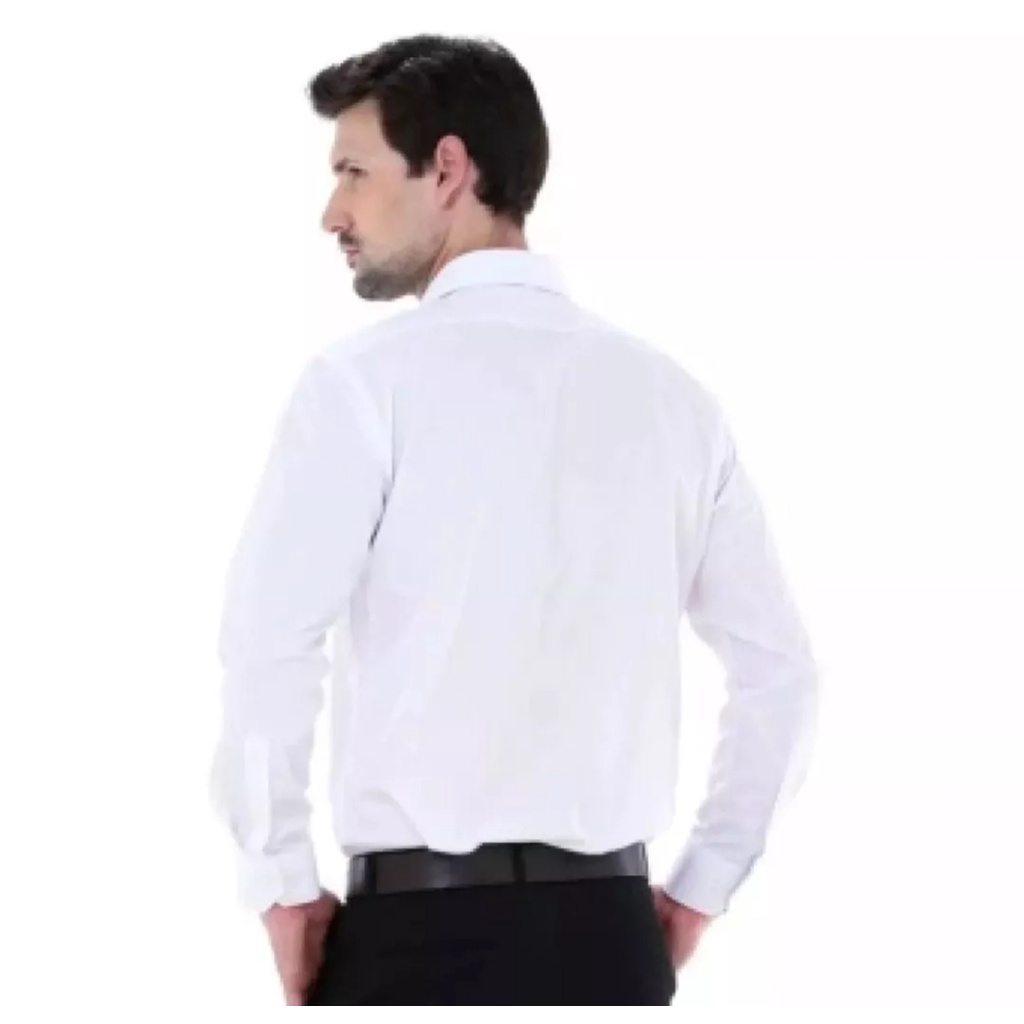 Kemeja Alisan Lengan Panjang Putih Polos Reguler / Kemeja Formal Pria Lengan Panjang Putih Polos