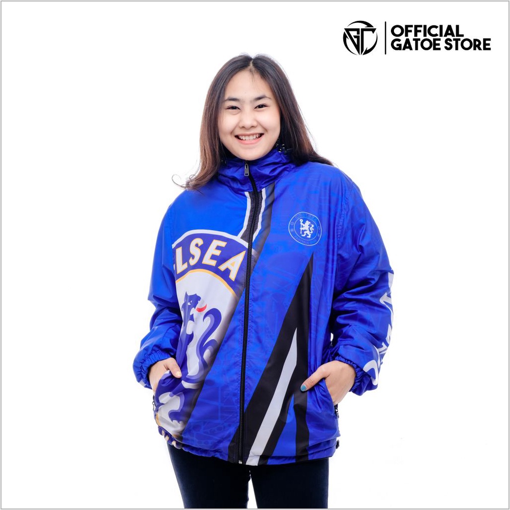 JAKET WINDBREAKER FULL PRINTING CHELSEA FC UNISEX