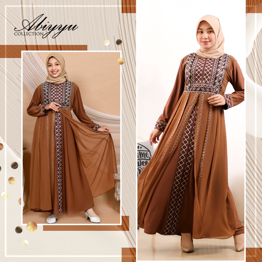 Abiyyuco TA9020 | Gamis Abaya Turkey Anak, Remaja, Dewasa, Couple Terbaru 2022, Turki Hitam dan Warna Mewah, Turkiy Busui