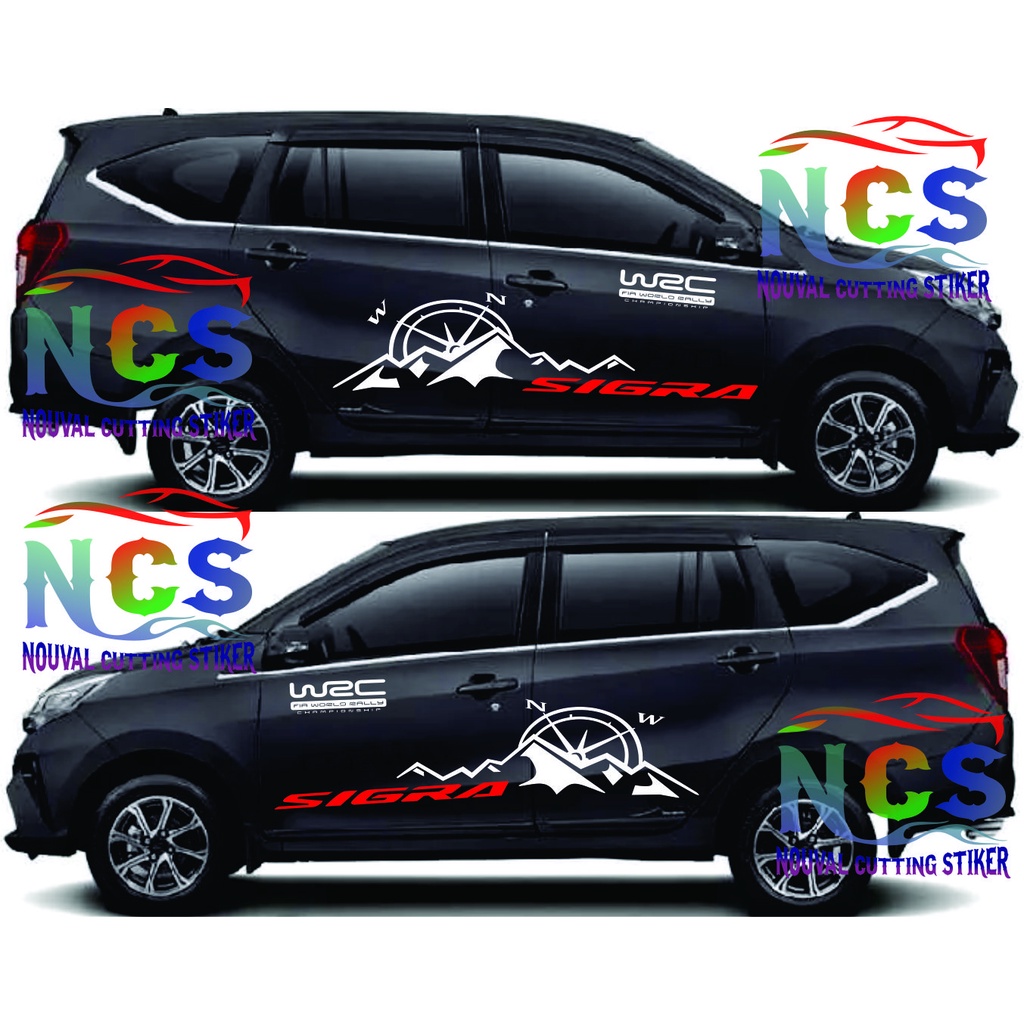 STICKER MOBIL  SIGRA STIKER SISI SAMPING MOBIL SIGRA  KEREN MOTIF KOMPAS