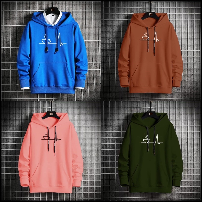 SWEATER HOODIE PRIA PREMIUM HODIE COWOK MOTIF KOPI FASHION KEKINIAN