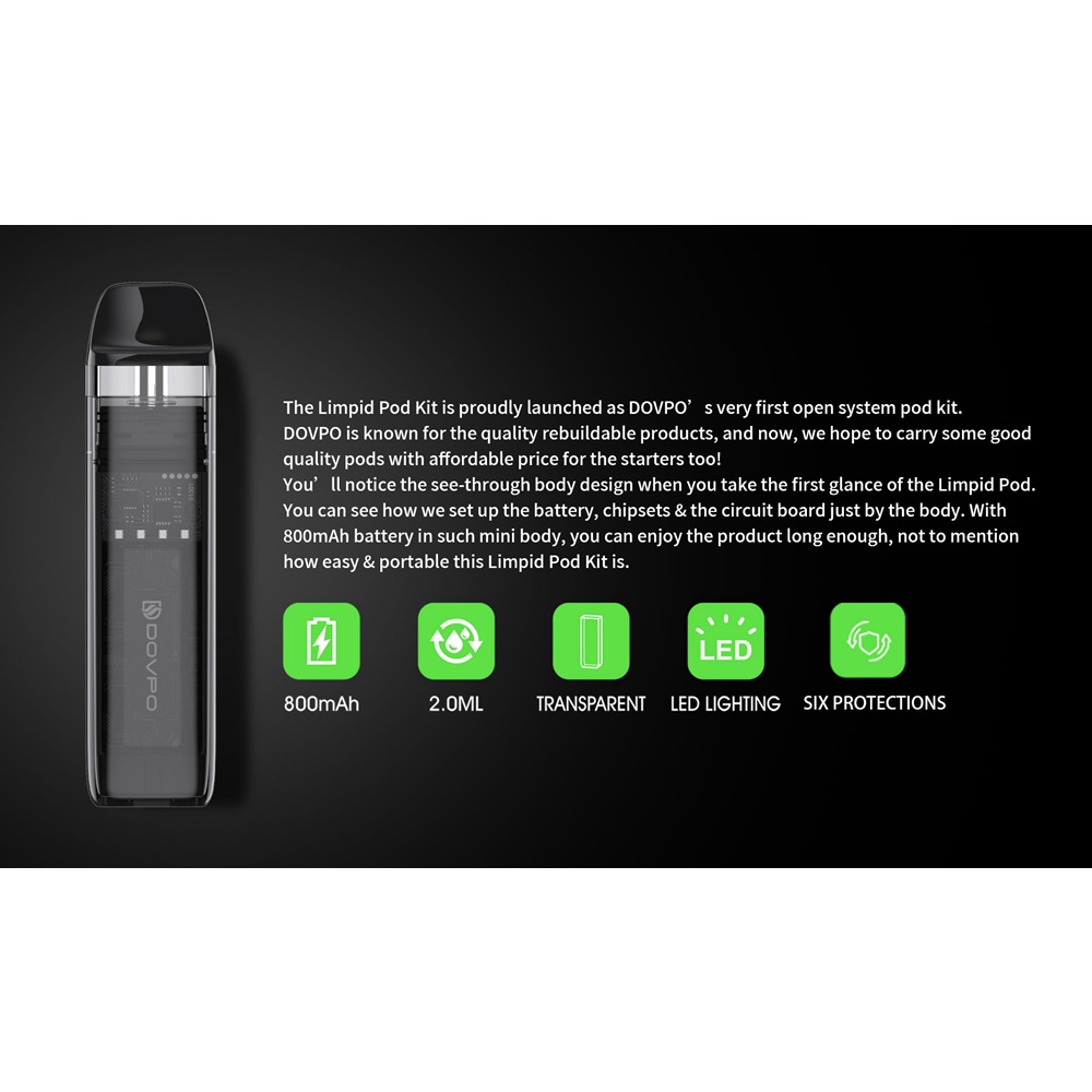 DOVPO LIMPID POD KIT 15W 800MaH AUTHENTIC