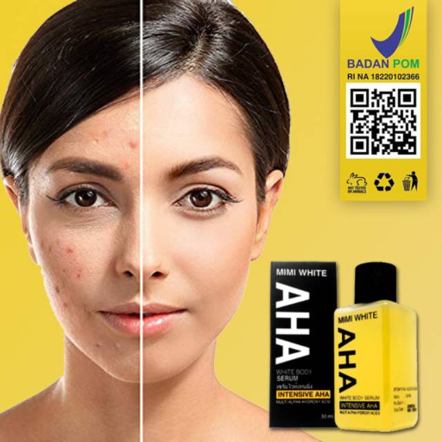 BPOM Mimi White AHA Body Serum New Bright Booster Whitening / AHA White Body Lotion Intensive / Seru