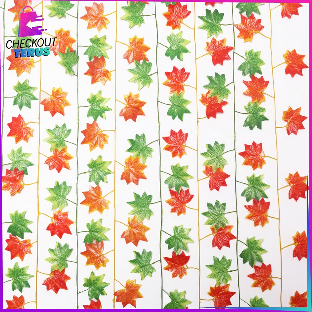 CT C743 Daun Rambat Plastik Daun Maple Tanaman Artificial Juntai Gantung Rumput Hiasan Dekorasi Ruangan Pesta Wedding Cafe
