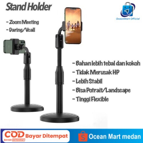 Stand Holder Mutifungsi Adjustable Phone Holder Penyangga HP Stand Live 360 Derajat Aksesoris Handphone HP OCEANMART OCEAN MART Murah Grosir