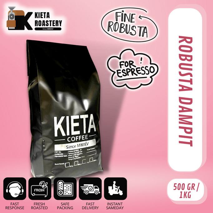 

[BISA COD] Biji Kopi Fine Robusta Dampit Malang 1Kg By Kieta Coffee