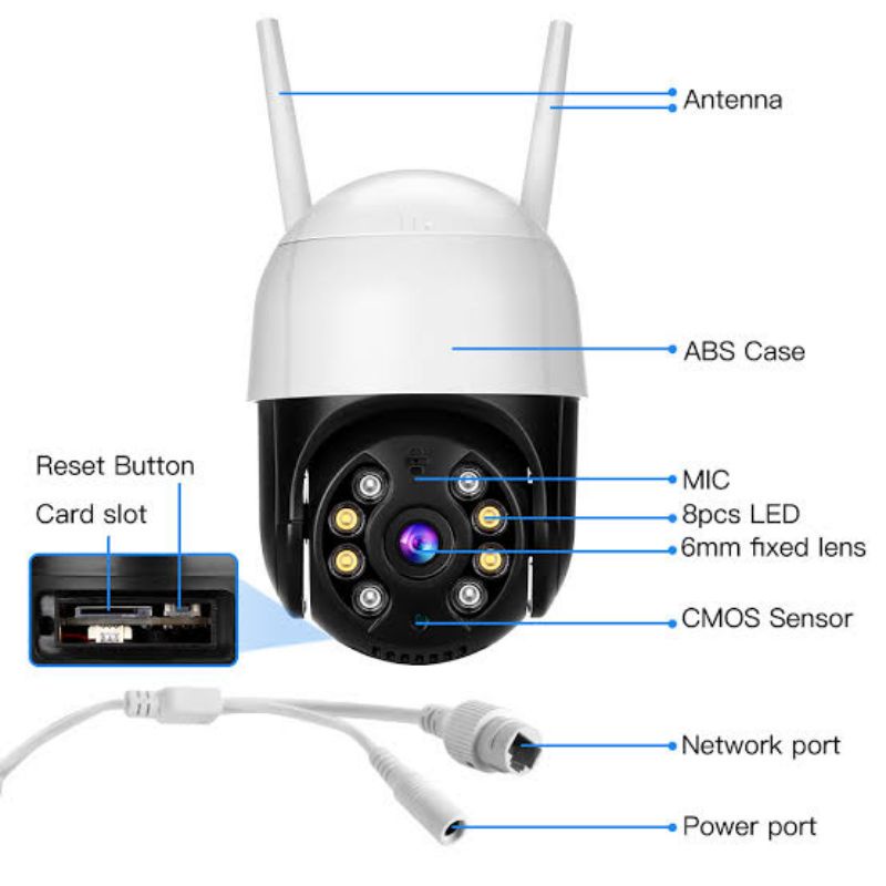 IP Camera CCTV Outdoor 1080P 8MP Onvif Full HD ICSEE PTZ InfraRed Kamera Wifi Wireles ColorVu