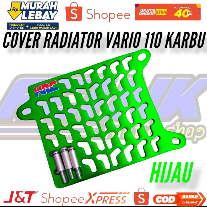 Cover radiator hrc vario 110 cnc vario karbu almunium / tutup cover radiator vario 110 cnc almunium