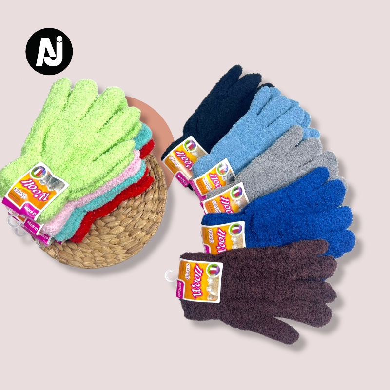 Sarung tangan Handuk Tebal berbulu sarung tangan Woll warna polos dewasa