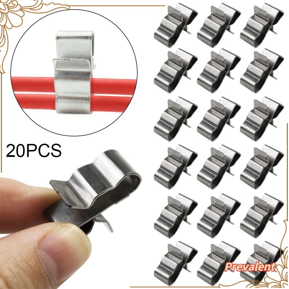 Preva 20PCS Klip Kabel PV Sistem Tahan Korosi Aman Pemasangan Stainless Steel