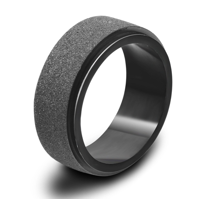 Simple Woman Men's Couple Cincin Titanium Hitam Matte Selesai Jari Cincin Perhiasan Untuk Laki-Laki Pernikahan Band Hadiah