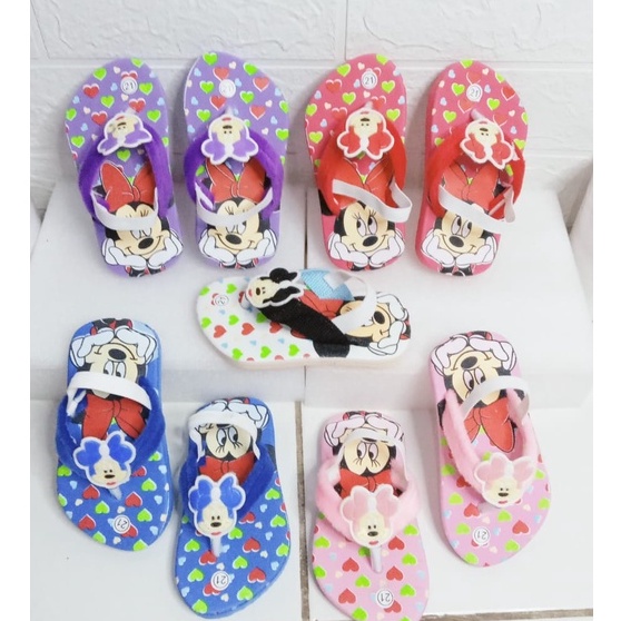 Sandal Baby Anak Perempuan Karakter Mickey Terbaru Usia 1 - 2 Taun