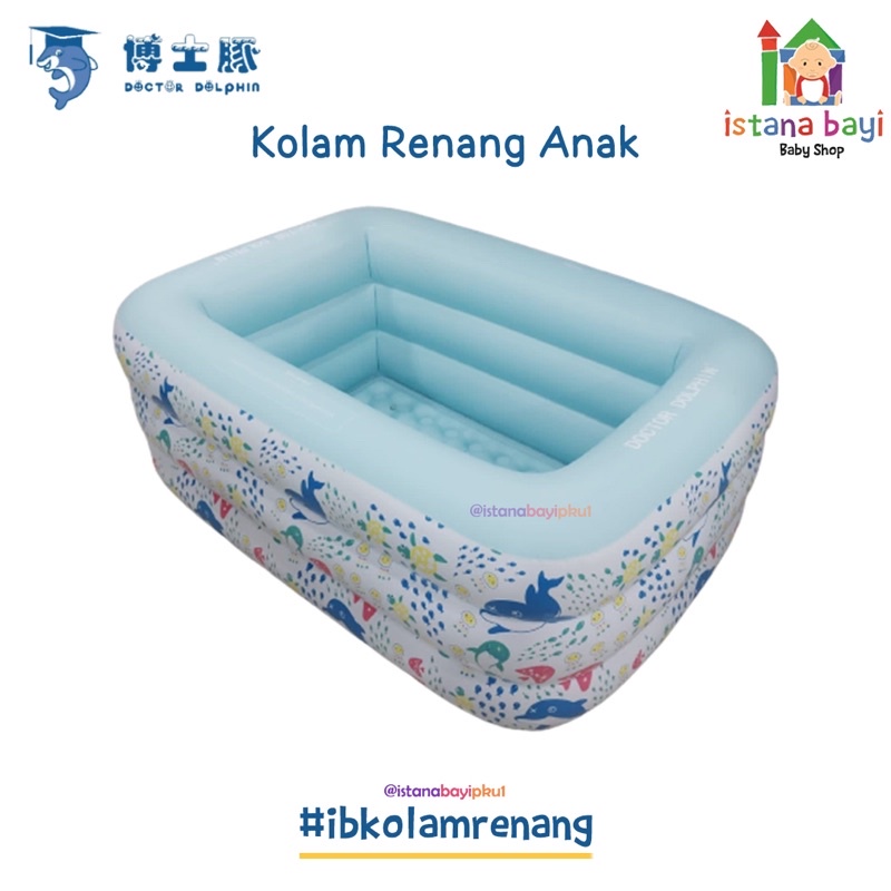 Doctor Dolphin Square Inflatable Baby Pool DD02106/DD02104/DD02105/DD2006 - Kolam Renang Anak / Kolam Karet