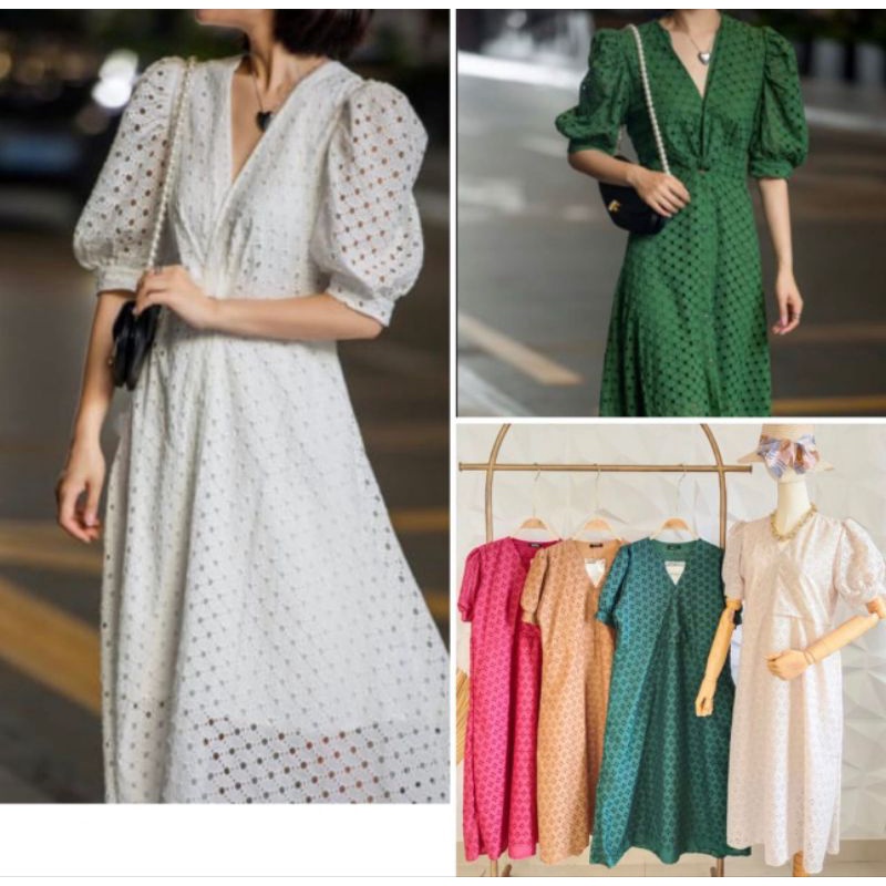 DRESS IMPORT BKK // TERUSAN IMPORT PREMIUM // FASHION IMPORT // DRESS BORDIR EMBROIDERY IMPORT