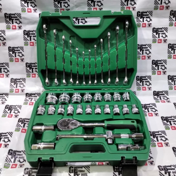 Terbaik Kunci Sok Shock Soket Kunci Ring Pas Set Toolbox 36pcs Murah