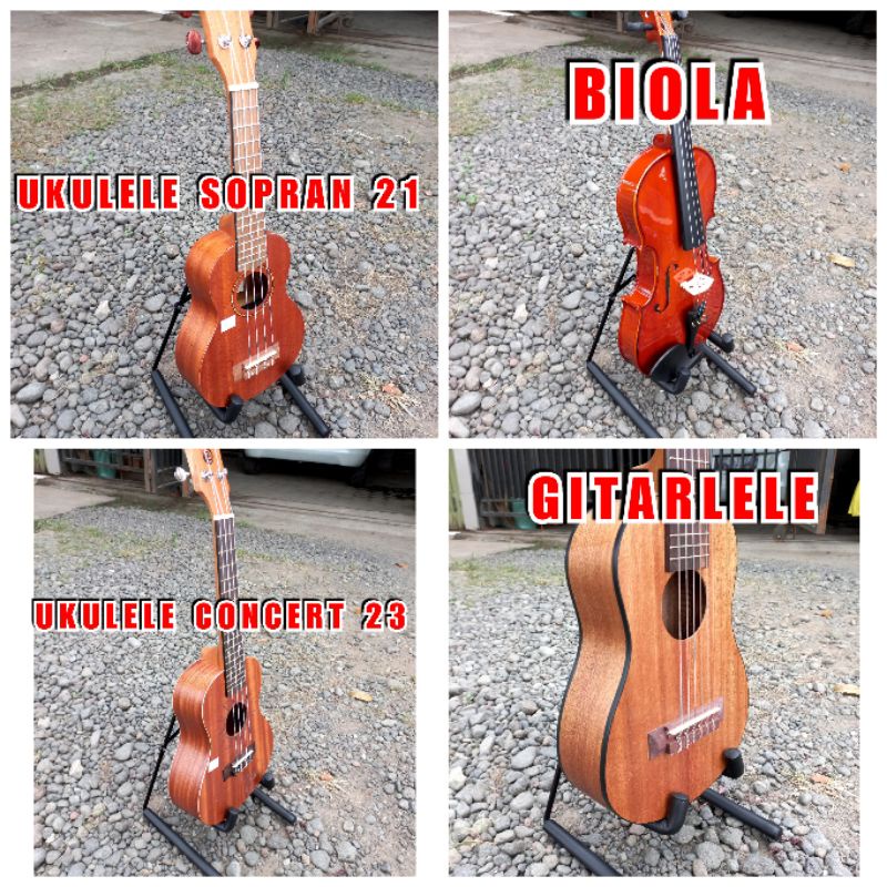 STAND UKULELE SOPRAN UKULELE CONCERT BIOLA VIOLIN GUITALELE GITARLELE