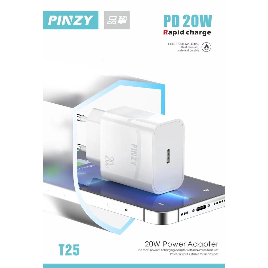 Charger PINZY T25 PD 20w Rapid Charge High Quality Performance