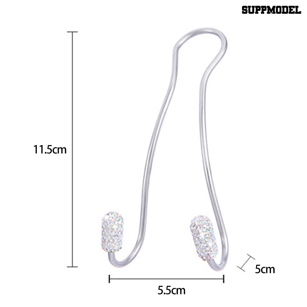 [Dekorasi] 1pasang Pengait Headrest Mobil Stainless Steel Kuat Beban Bantalan Aksesoris Interior Berlian Imitasi Berkilau Otomotif Gantungan Kursi Belakang Organizer Untuk Kendaraan