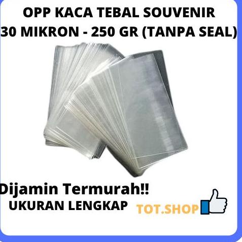 

₩ 250gr [1-pak] OPP TEBAL UKURAN PLASTIK KEMASAN TEBAL BENING Tanpa Lem (11+) ゾ