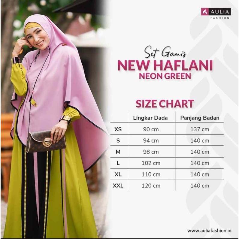 Set Gamis Aulia New Haflani Neon Green