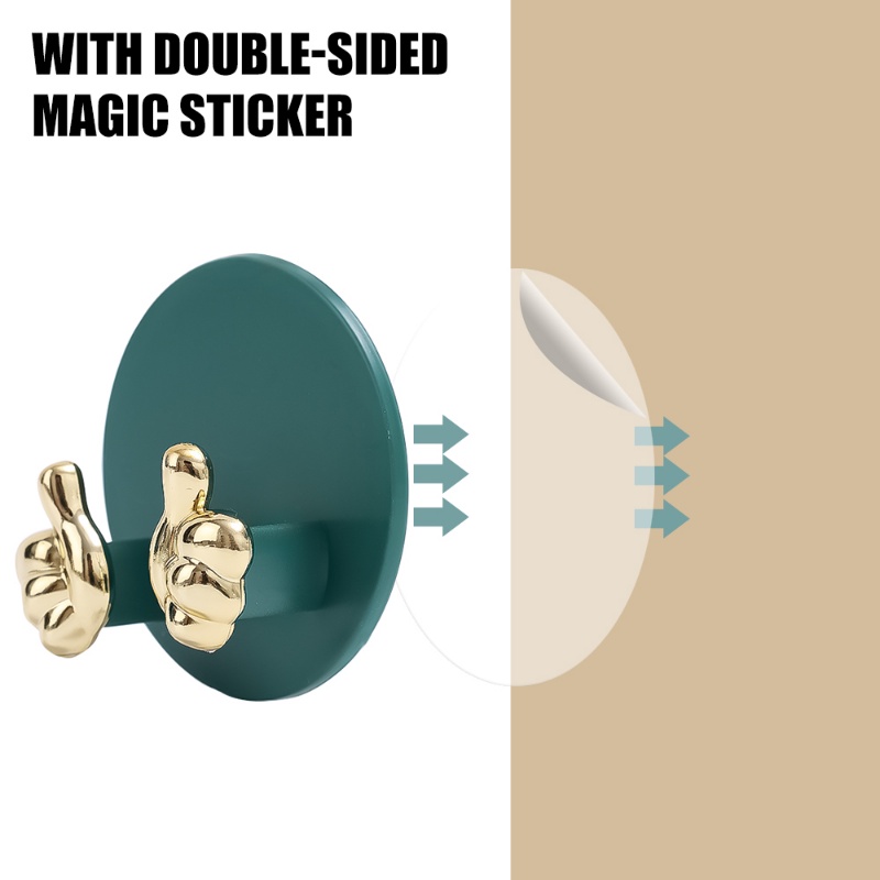 Kreatif Bentuk Jari Emas Dinding Self Adhesive Plug Hook/Braket Gantung Kabel Data Tanpa Meninju Portabel/Kait Penyimpanan Benda Kecil Multifungsi Rumah