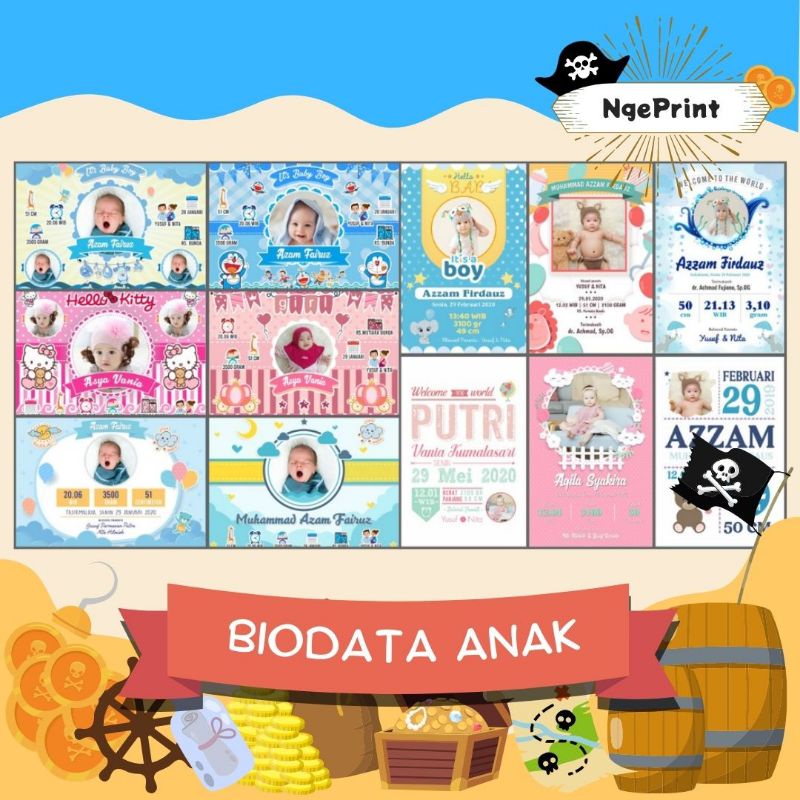 NgePrint ✅ BIODATA ANAK / BAYI / BABY BORN / HARI KELAHIRAN