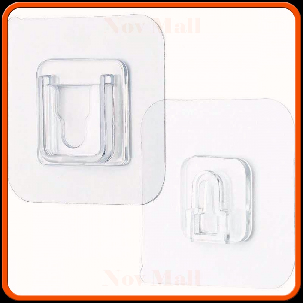 Rak Gantungan Hook Wall Hanger Adhesive 6x6cm 5 Pasang -ST913