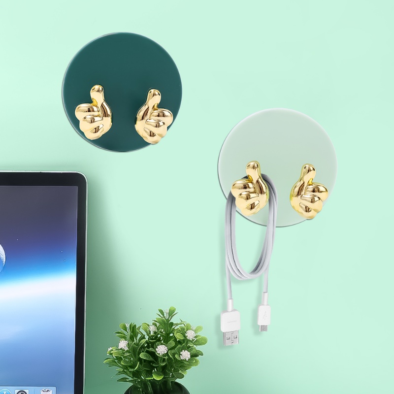 [Harga Grosir] Kreatif Golden Finger Hooks Kunci Handuk Kalung Rak Gantung Hemat Tempat Serba Serbi Organizer Alat Colokan Listrik Headset Holder Untuk Kantor Asrama Keluarga