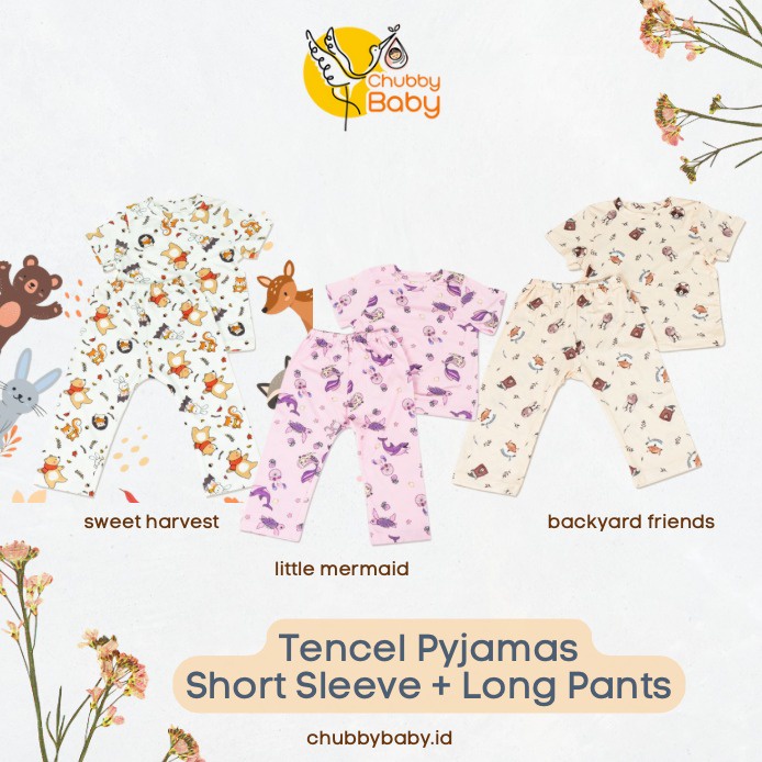 Babyhai Short Sleeve Tencel Pyjamas | Piyama Pendek + Cln Panjang CPR