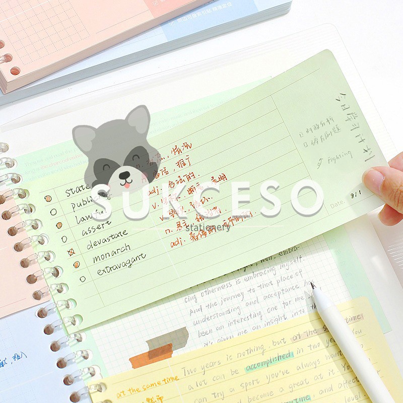 Note For Add On Loose Leaf Memo B5 / Colour Loose Leaf Memopad / Kertas Loose Leaf Memo Warna Warni