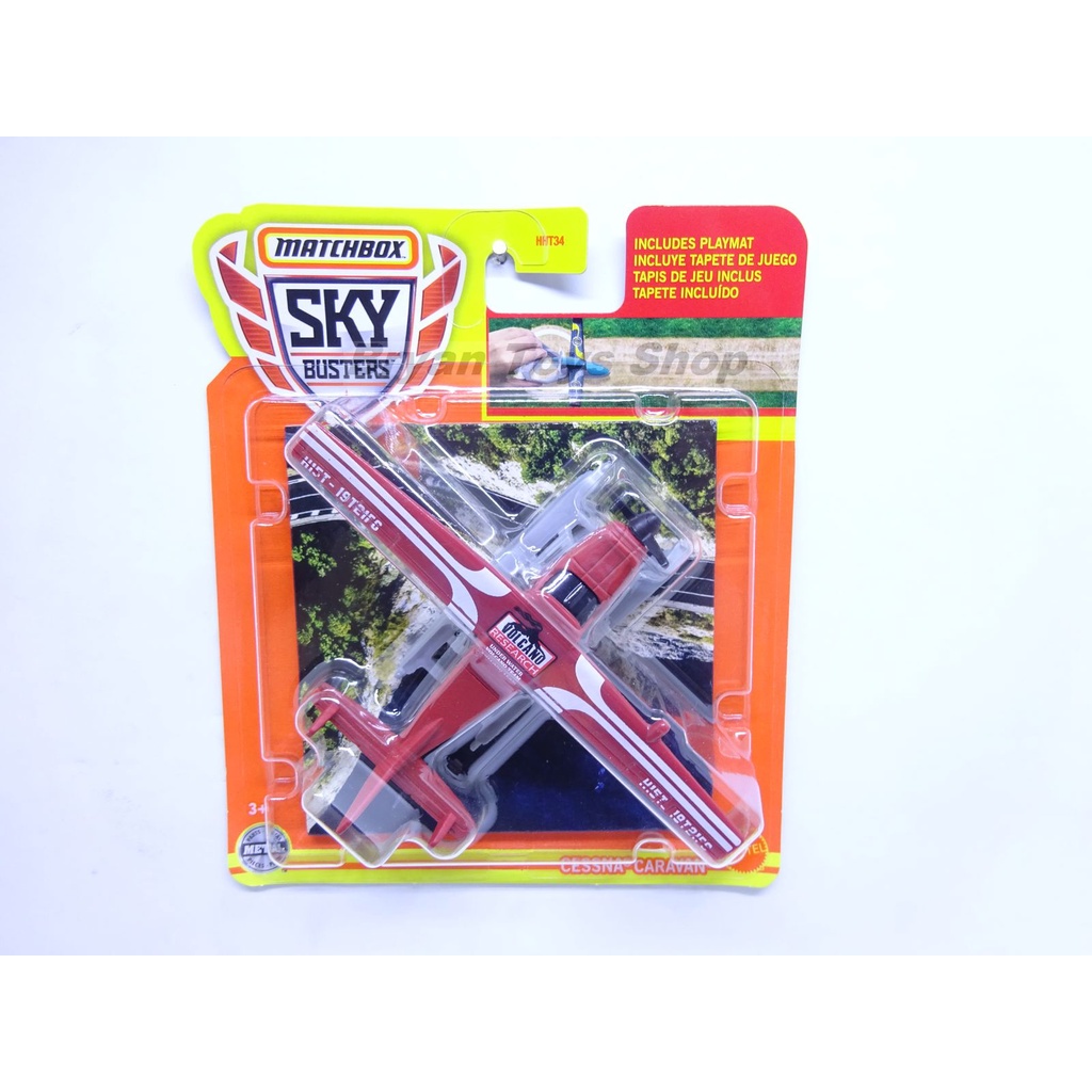 Matchbox Sky Busters Cessna Caravan Merah Pesawat