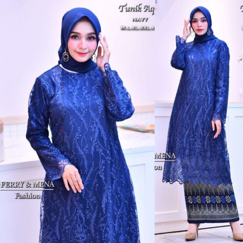 KEBAYA ORIGINAL | KEBAYA MODERN | TUNIK AQILA | Tunik kebaya blouse rinjani tulle | Kebaya modern | Kebaya cantik dan modis | Baju outfit brukat pesta kekinian |  Kebaya tunik tradisional | BAJU WISUDA | Kebaya brukat modern | Tunik tille | KODE FM