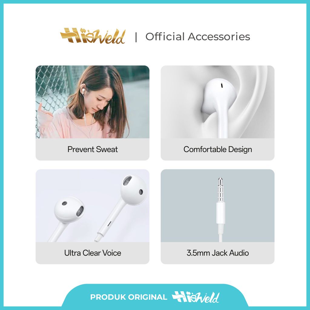 Hisweld Headset Original Hifi Handsfree Earphone HS-E1