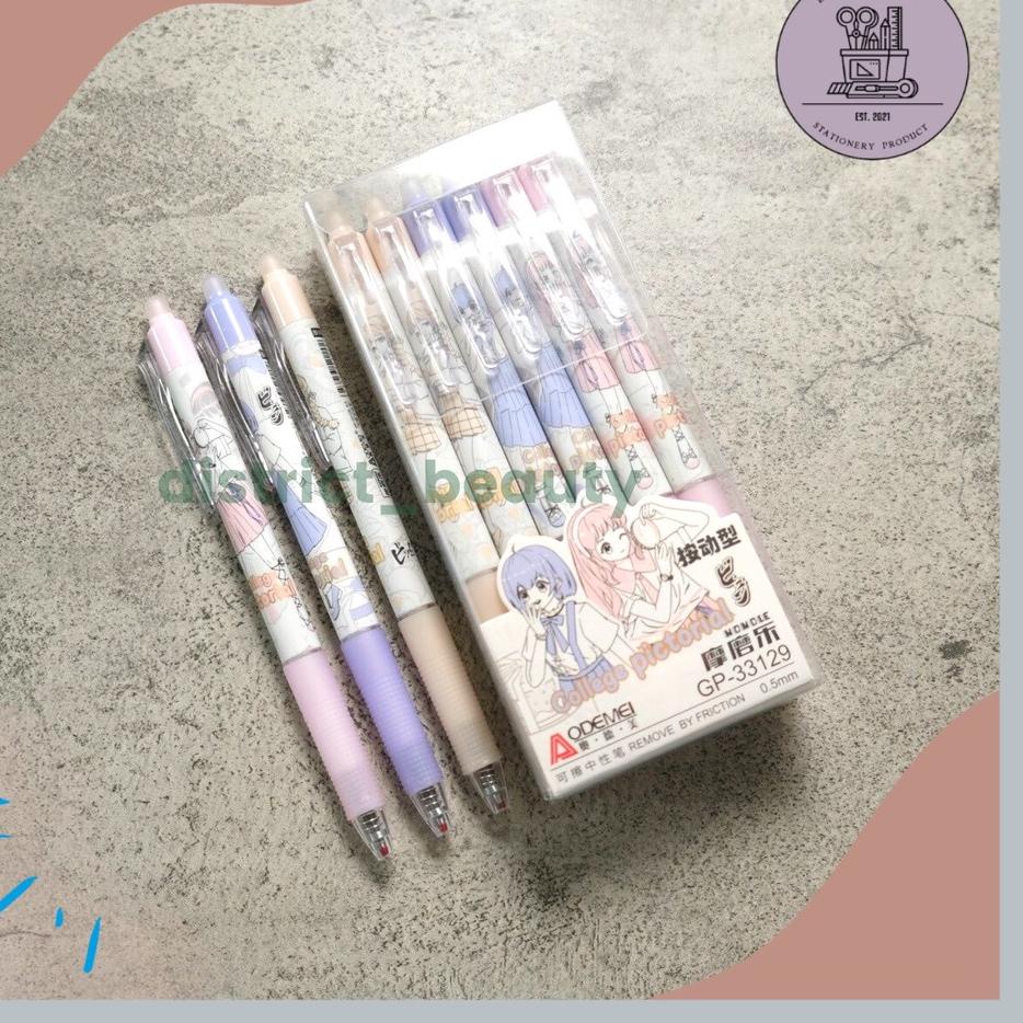 

FRESHH 6 pcs PULPEN CETEK HAPUS AODEMEI FANCY BOLPEN MEKANIK BISA DIHAPUS!