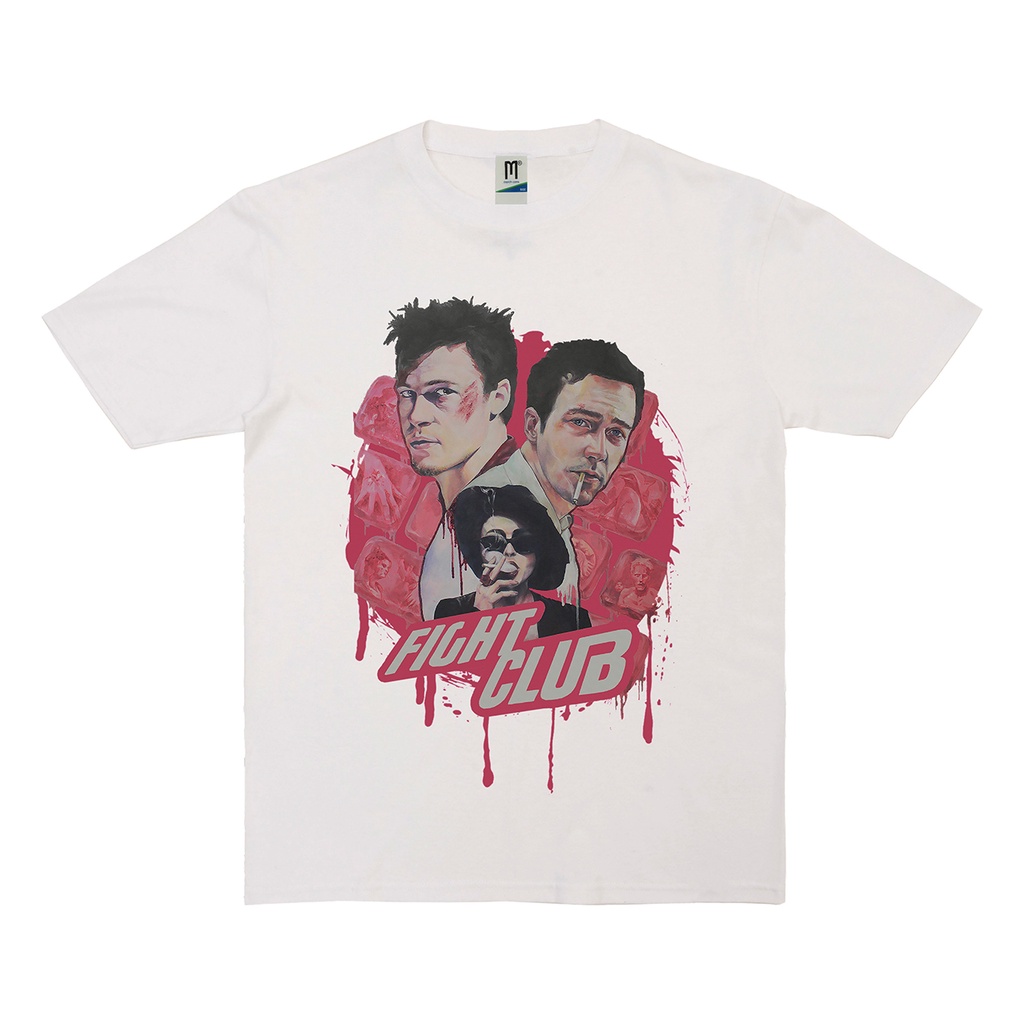 KAOS FIGHT CLUB VINTAGE | T-SHIRT FILM FIGHT CLUB | FIGHT CLUB PUTIH