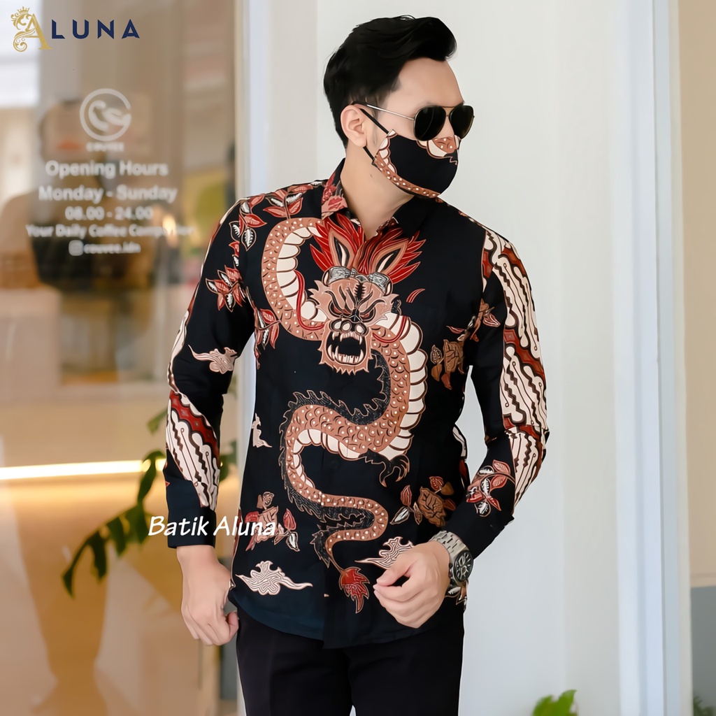 Baju Kemeja Batik Pria Cowok Lengan Panjang Slimfit Atasan Batik Premium Pria Cowok Batik Pekalongan Kekinian Original Modern Seragam Kantor Jumbo SBA 05