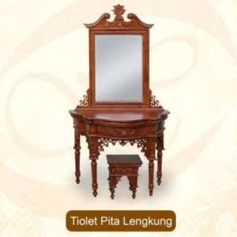 Meja Rias Jepara 4 kaki - Tiolet Pita Lengkung Jepara - Berlaku COD - Free Ongkir Medan