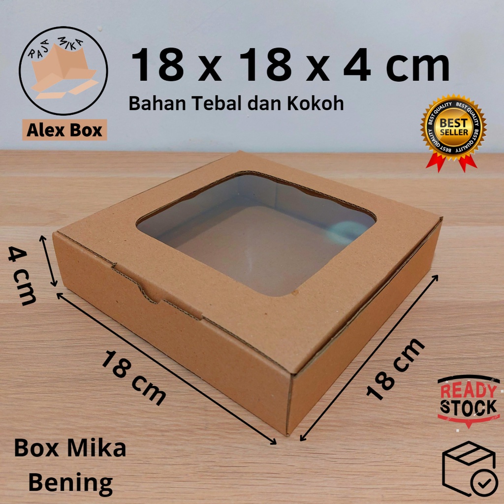 

Kardus Mika 18 x 18 x 4 cm... model diecut, untuk kue hampers dll