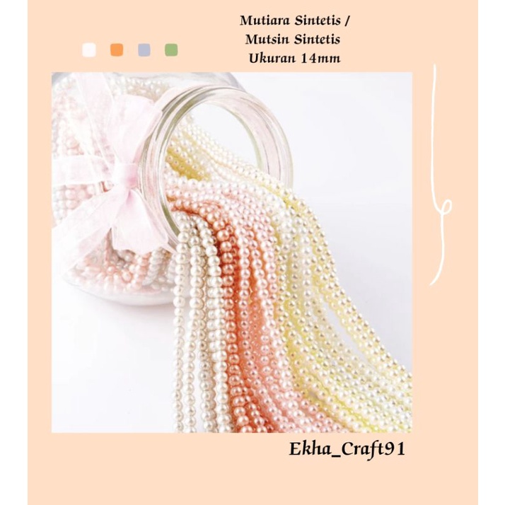 Mutiara Sintetis 14mm / Mutsin 14mm Warna