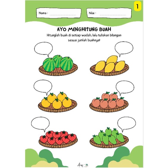 Jual Buku Worksheet Belajar Anak Mengenal Angka 15 Lembar / Mainan ...