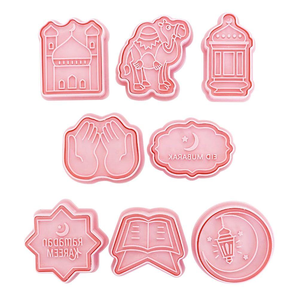 Solighter 8pcs/set Cetakan Kue Fondant Makanan Eid Mubarak Islam Muslim Festival Cookie Cutter