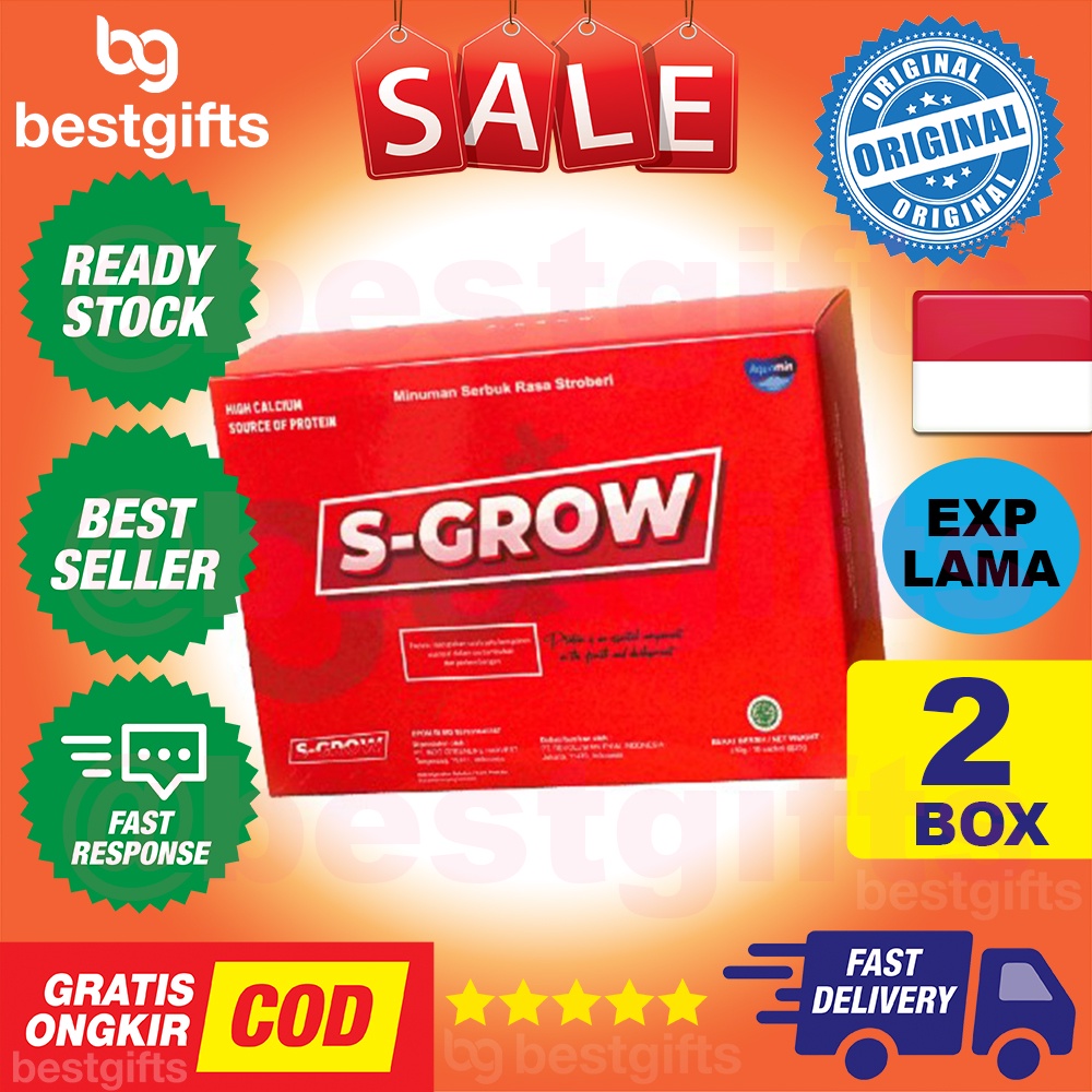 S-GROW SGROW S GROW SUSU MURNI KALSIUM PENINGGI BADAN PERTUMBUHAN TINGGI BADAN ANAK DEWASA 2 BOX